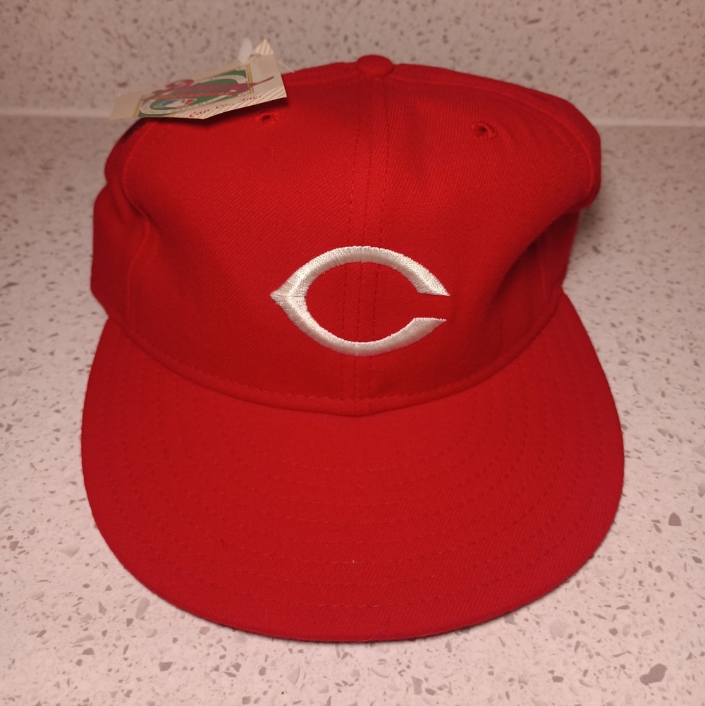 Vtg New Era Diamond Collection 80s Cincinnati Reds MLB Wool Hat